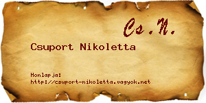 Csuport Nikoletta névjegykártya