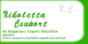 nikoletta csuport business card